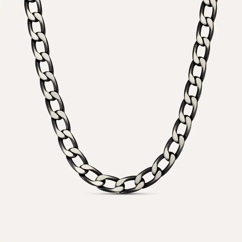 Catena Man Code Acciaio Nero