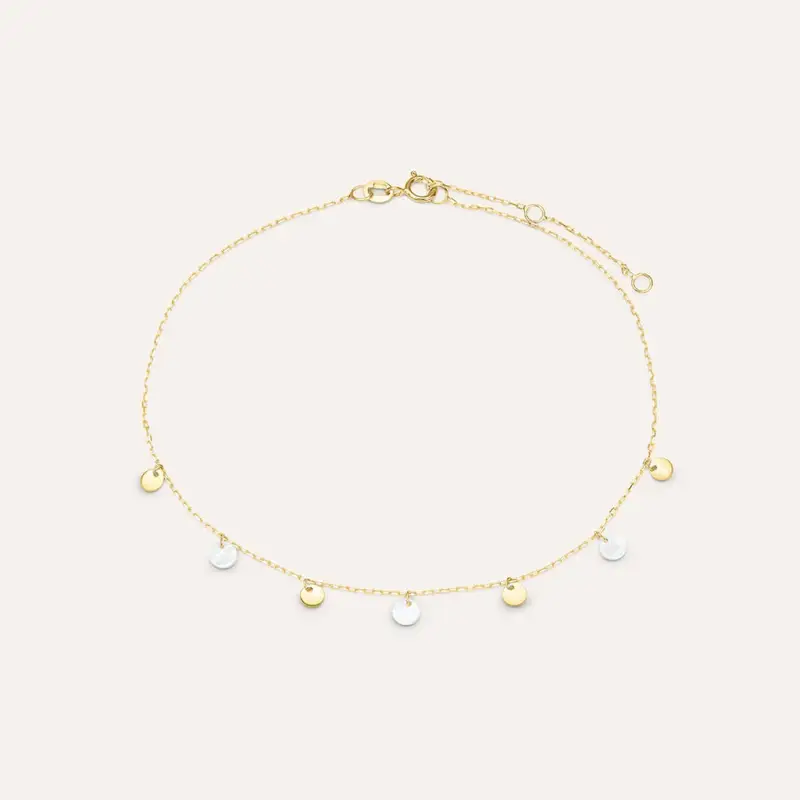 Cavigliera Beverly Oro Giallo Madreperla