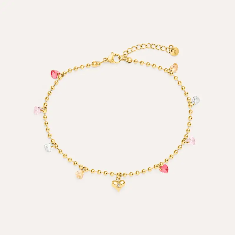 Cavigliera Radiance Acciaio Dorato Cristallo