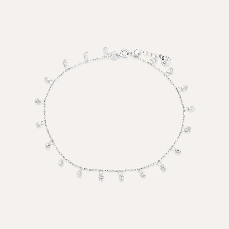 Cavigliera Silver Elegance Argento Rodiato Cubic Zirconia