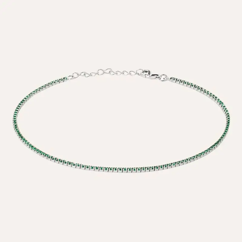 Cavigliera Silver Rainbow Argento Rodiato Cubic Zirconia