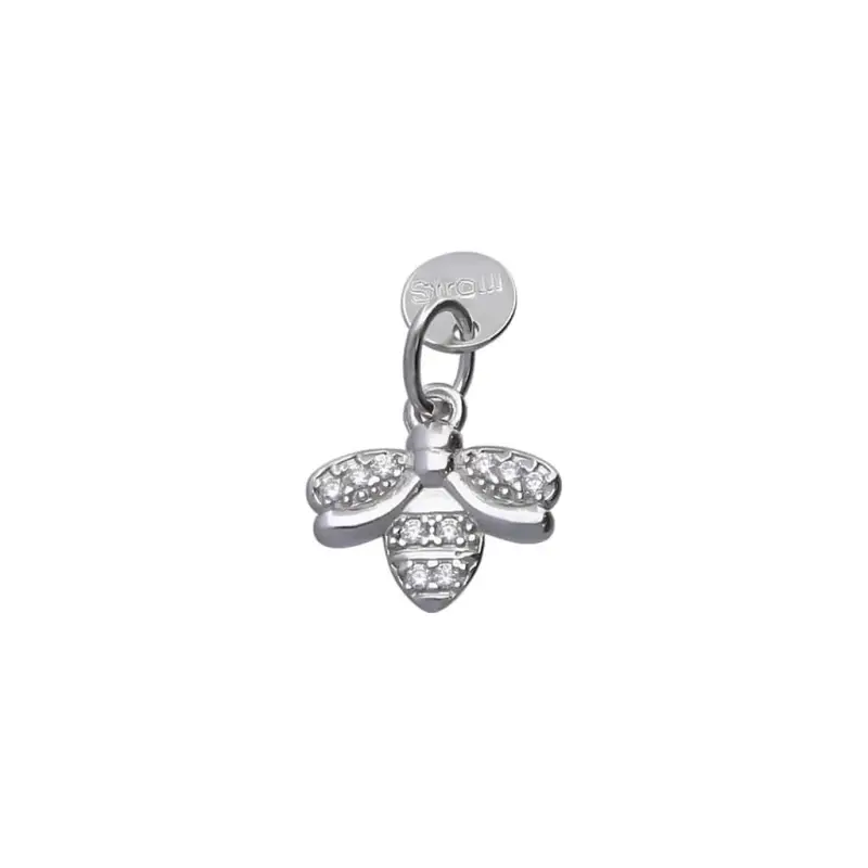 Charm ape in argento rodiato e zirconi