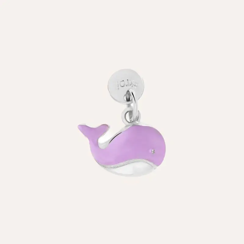 Charm in argento e smalto balena
