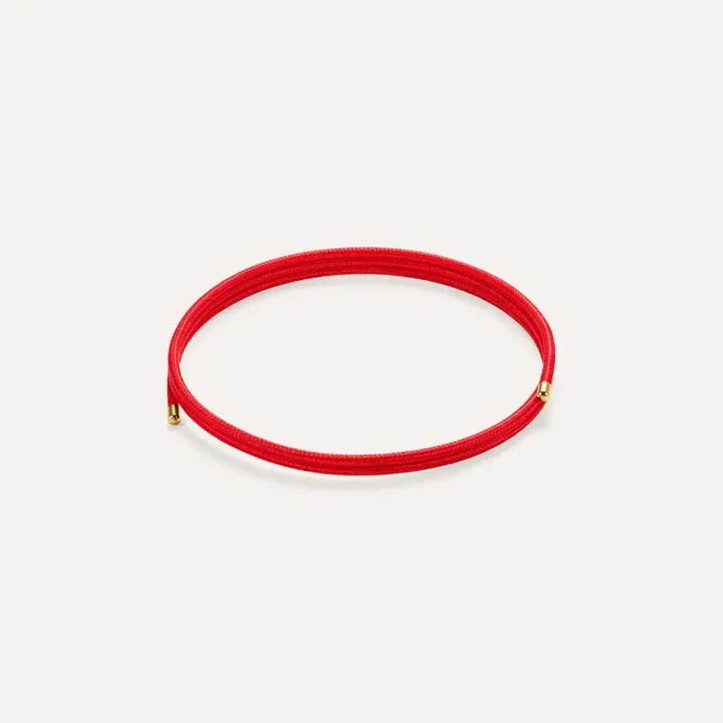 Choker Magnetico Cordino Rosso e Acciaio Dorato