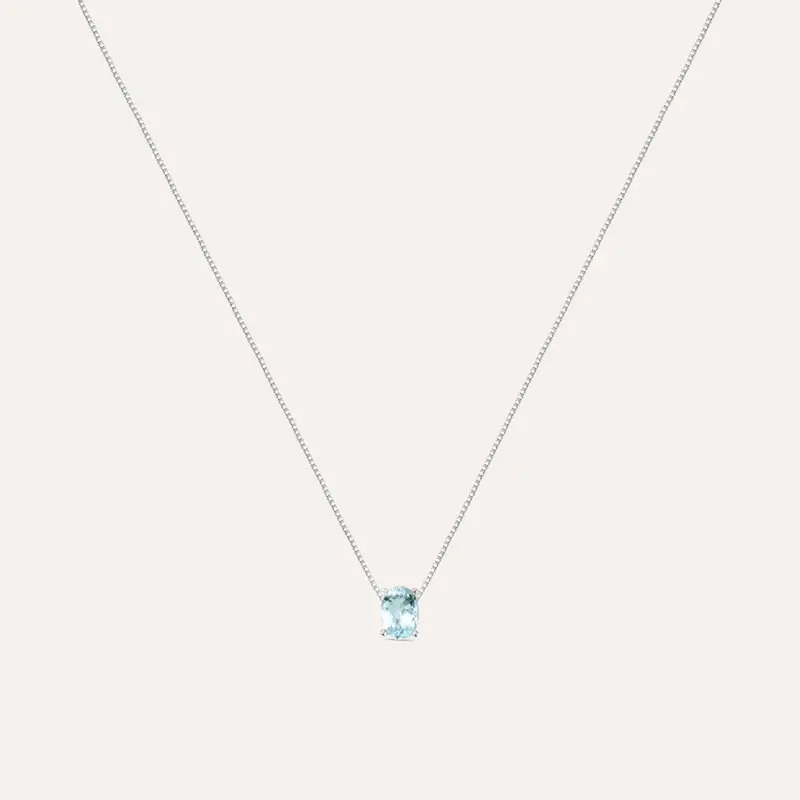 Collana Acquamarina Oro Bianco Acquamarina