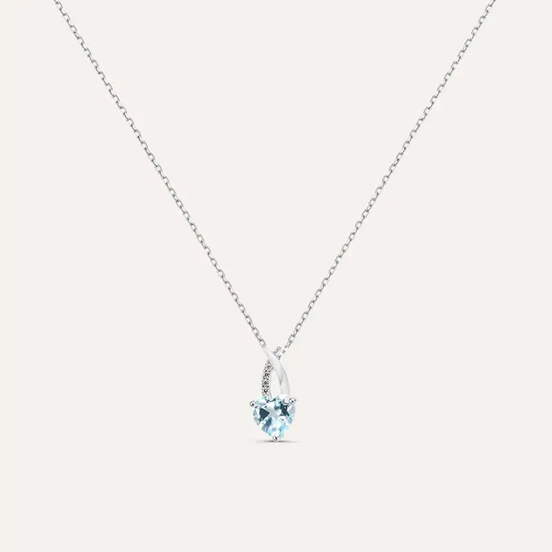 Collana Amélie Oro Bianco Topazio Cubic Zirconia