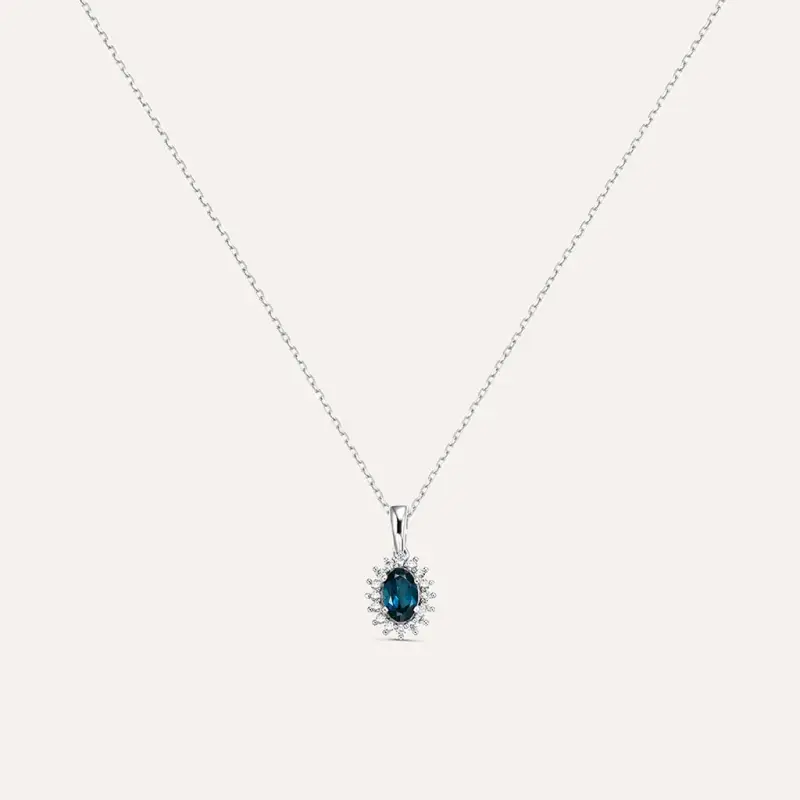 Collana Amélie Oro Bianco Topazio Cubic Zirconia