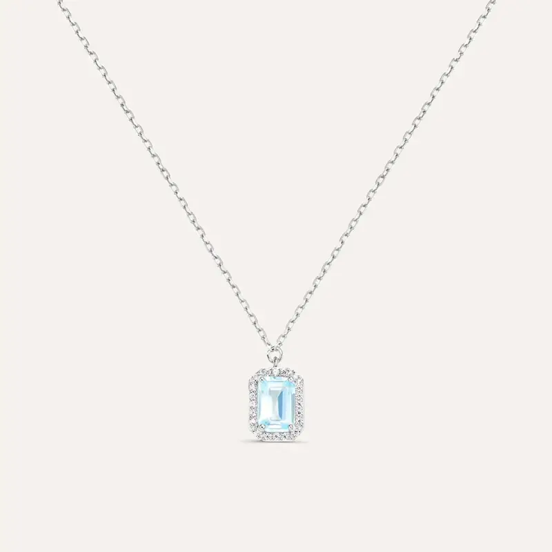 Collana Amélie Oro Bianco Topazio Cubic Zirconia