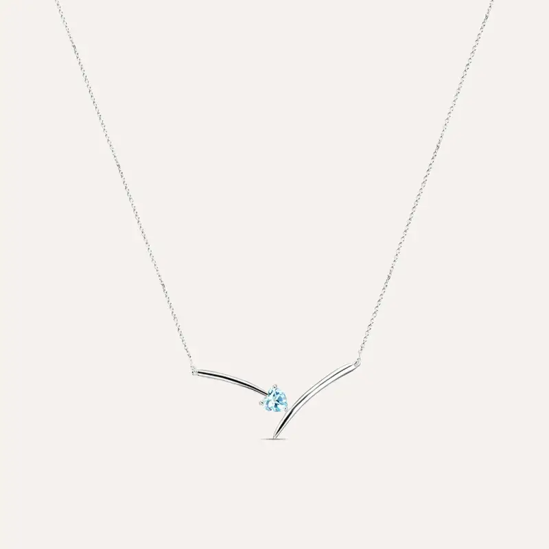 Collana Amélie Oro Bianco Topazio