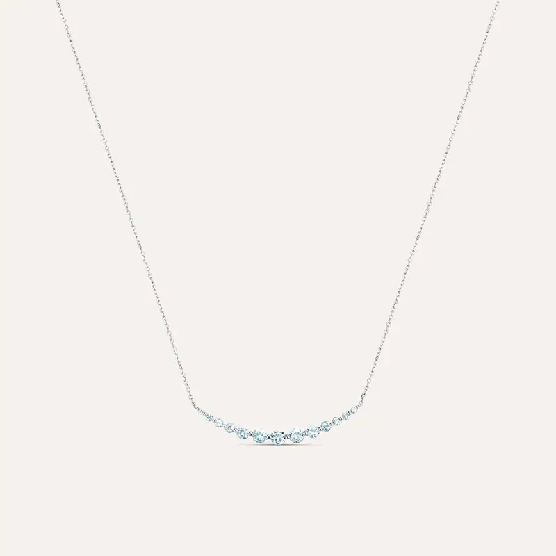 Collana Amélie Oro Bianco Topazio