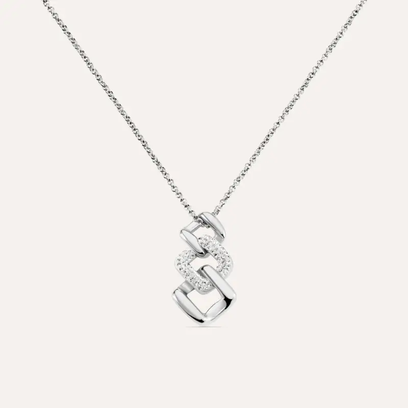 Collana Aura Acciaio Cristallo