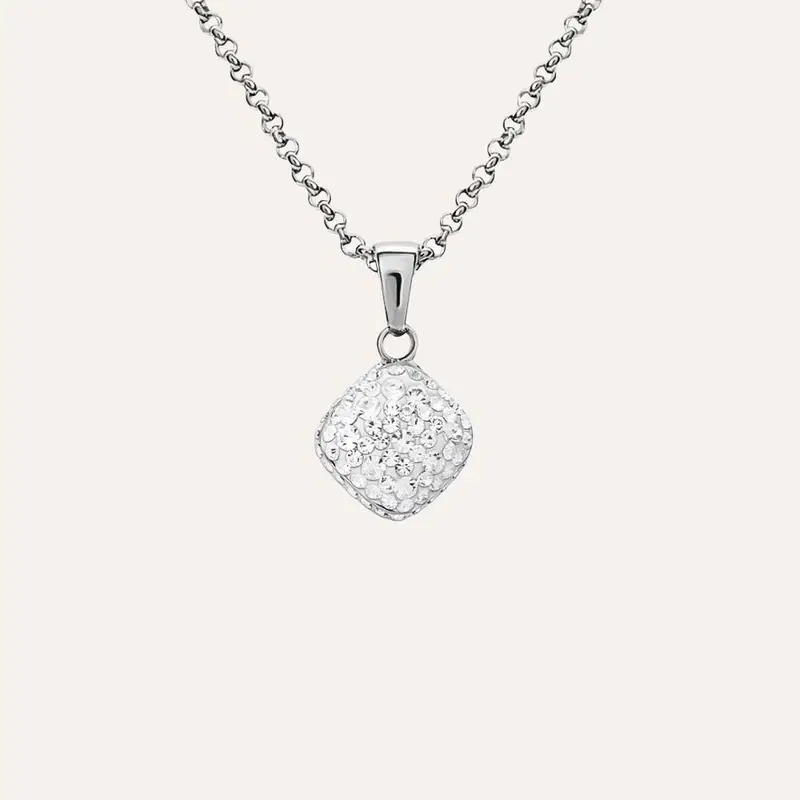 Collana Aura Acciaio Cristallo