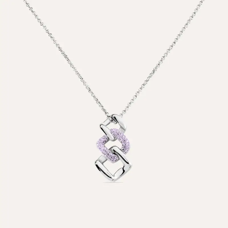 Collana Aura Acciaio Cristallo