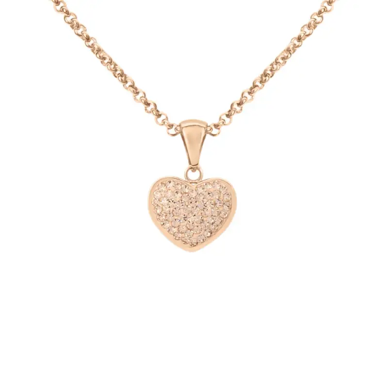 Collana Aura Acciaio Rosa Cristallo