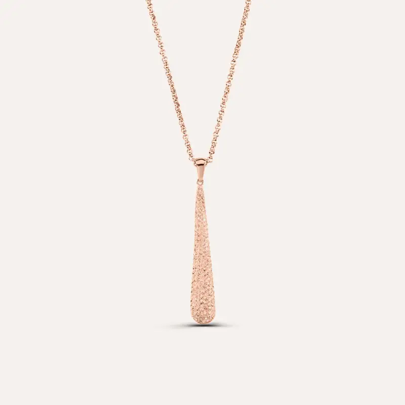 Collana Aura Acciaio Rosa Cristallo