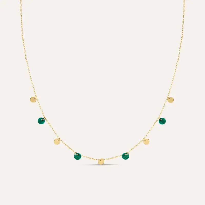 Collana Beverly Oro Giallo Malachite