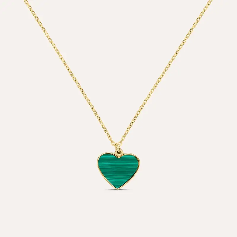 Collana Beverly Oro Giallo Malachite
