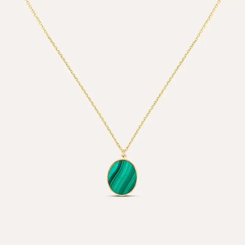 Collana Beverly Oro Giallo Malachite