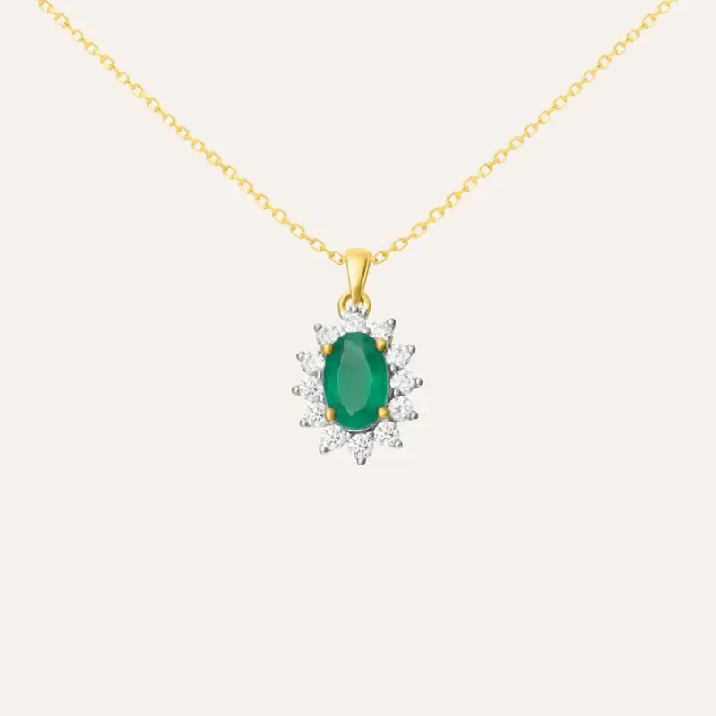 Collana Charlotte Oro Giallo Smeraldo Diamante