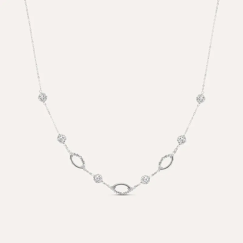 Collana Christelle Oro Bianco Cristallo