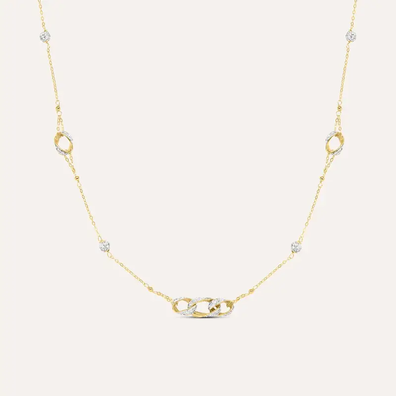 Collana Christelle Oro Giallo Cristallo