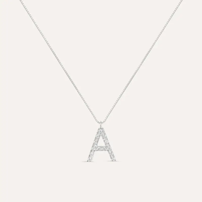 Collana Diamond Letters Oro Bianco Diamante