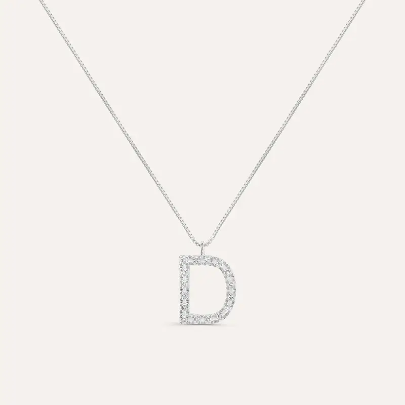 Collana Diamond Letters Oro Bianco Diamante