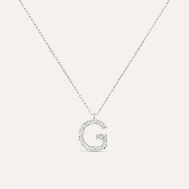 Collana Diamond Letters Oro Bianco Diamante