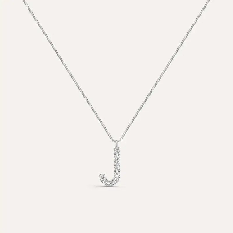 Collana Diamond Letters Oro Bianco Diamante