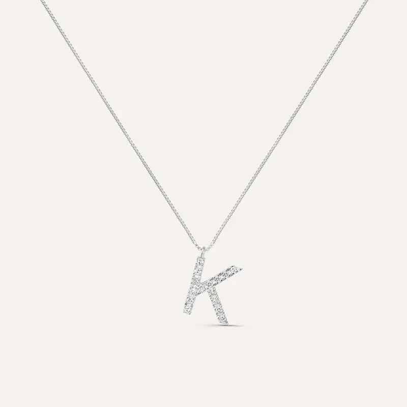 Collana Diamond Letters Oro Bianco Diamante