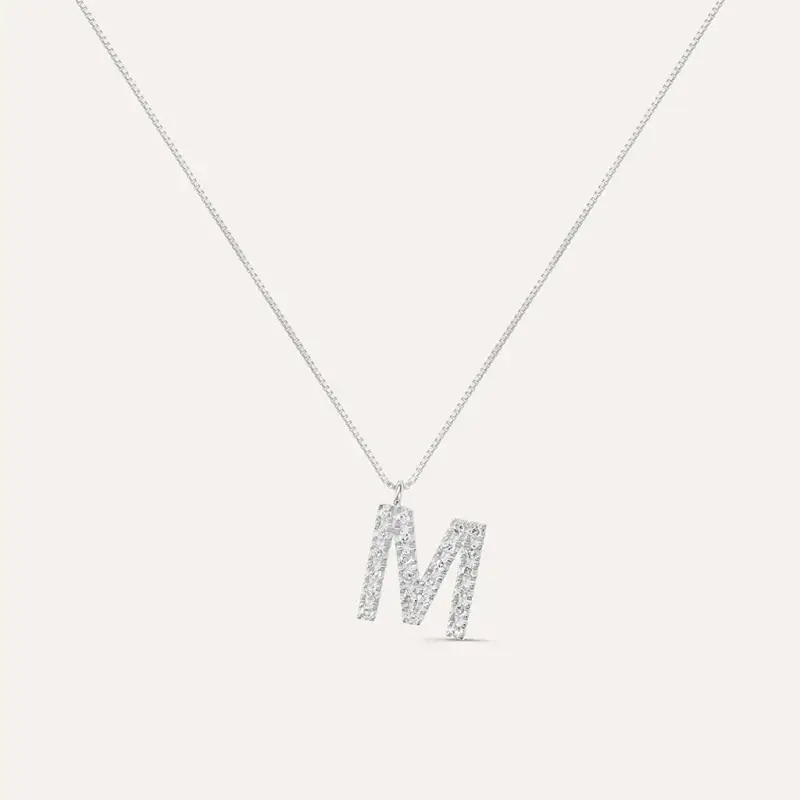 Collana Diamond Letters Oro Bianco Diamante