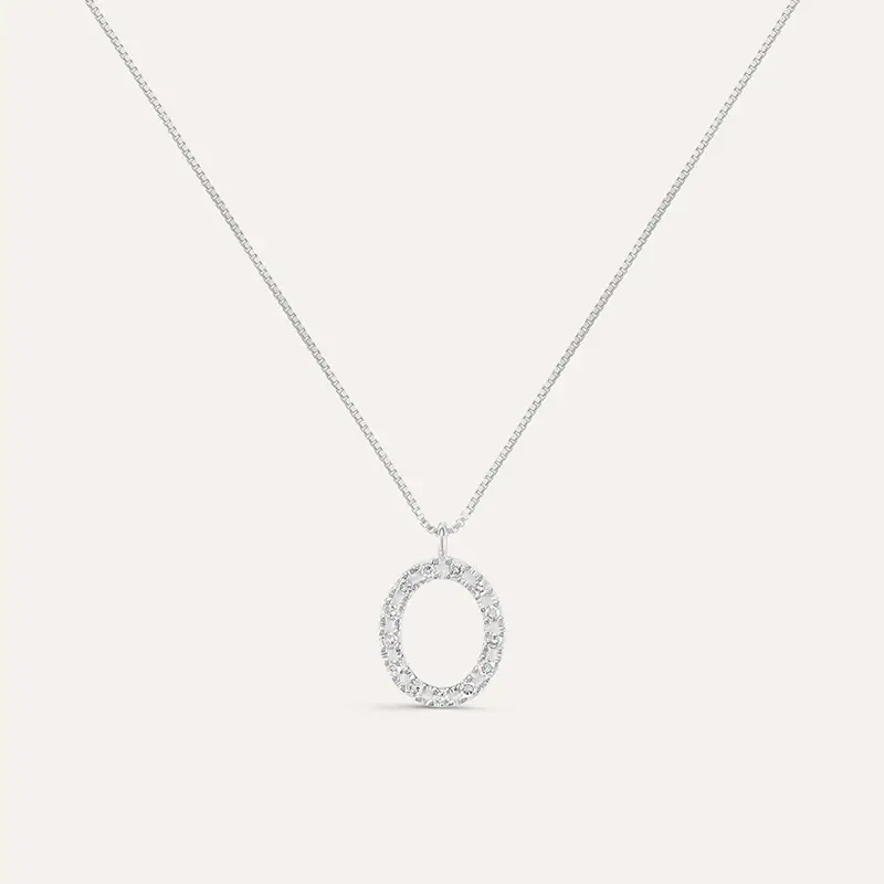 Collana Diamond Letters Oro Bianco Diamante