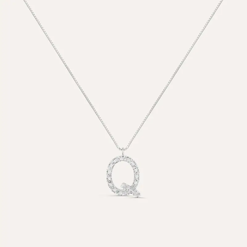 Collana Diamond Letters Oro Bianco Diamante