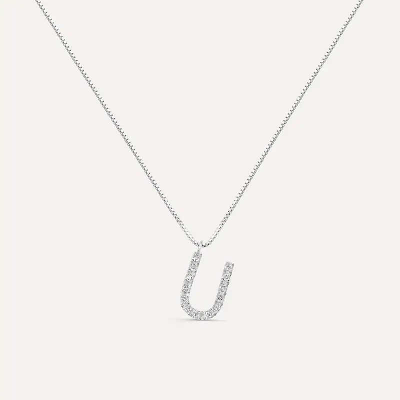 Collana Diamond Letters Oro Bianco Diamante