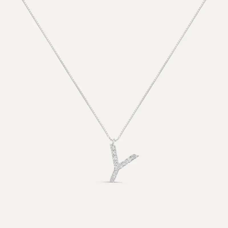 Collana Diamond Letters Oro Bianco Diamante