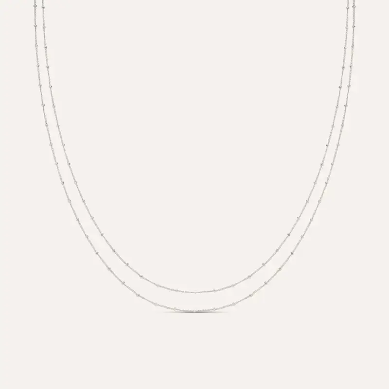 Collana Doppio Filo Silver Collection Argento Rodiato