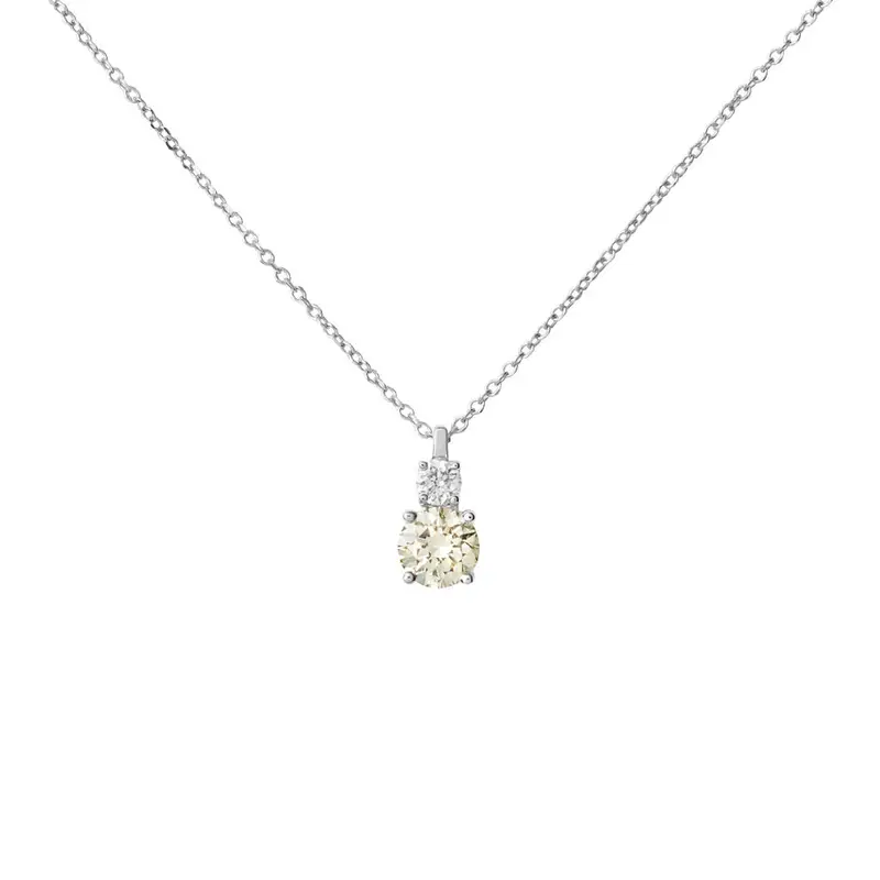 Collana Doppio Punto Luce Diamade Oro Bianco Diamante Lab-Grown