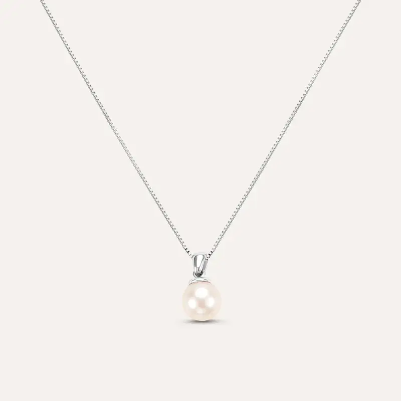 Collana Gabrielle Oro Bianco Perla Akoya