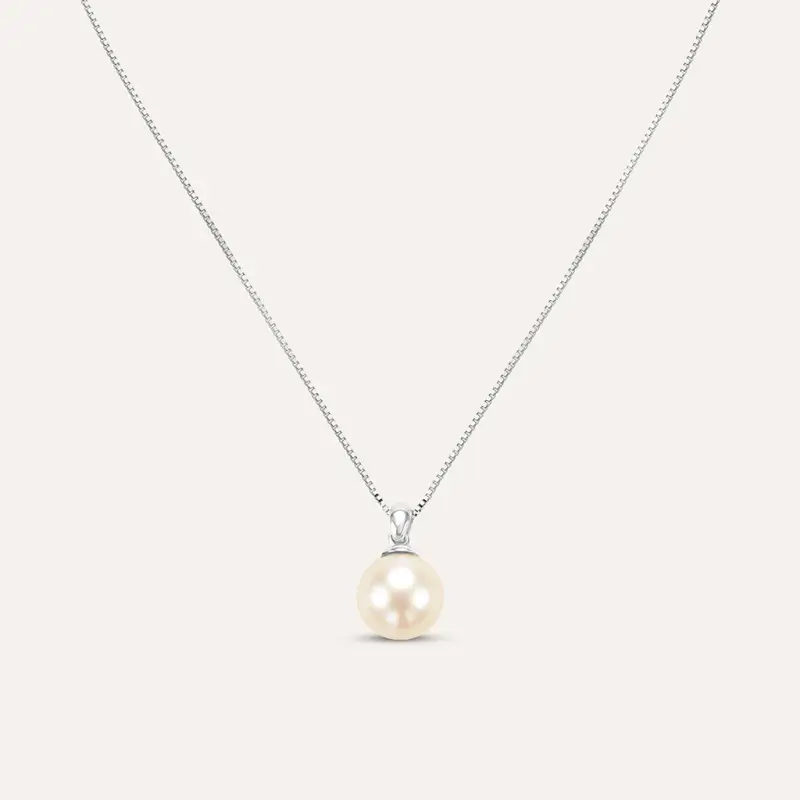 Collana Gabrielle Oro Bianco Perla Akoya