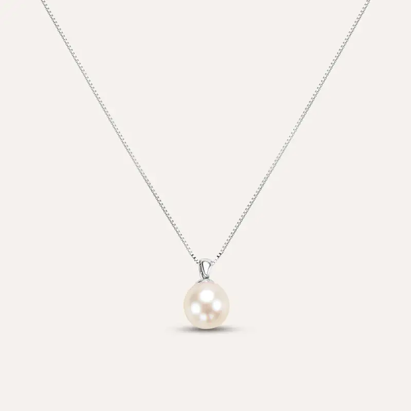 Collana Gabrielle Oro Bianco Perla Akoya