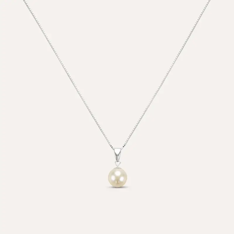 Collana Gabrielle Oro Bianco Perla D Acqua Dolce