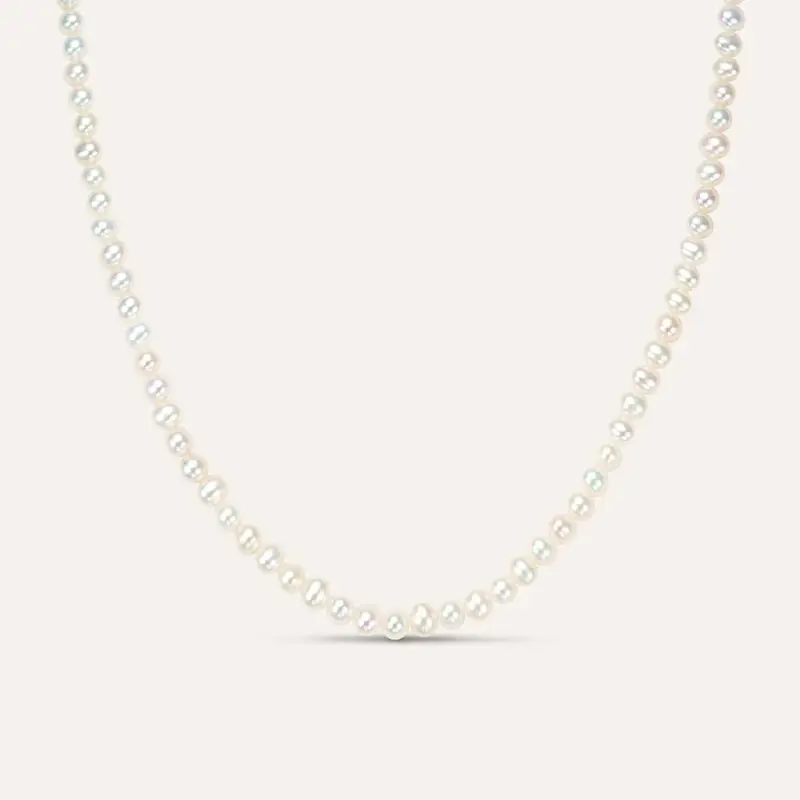 Collana Gabrielle Oro Bianco Perla D Acqua Dolce