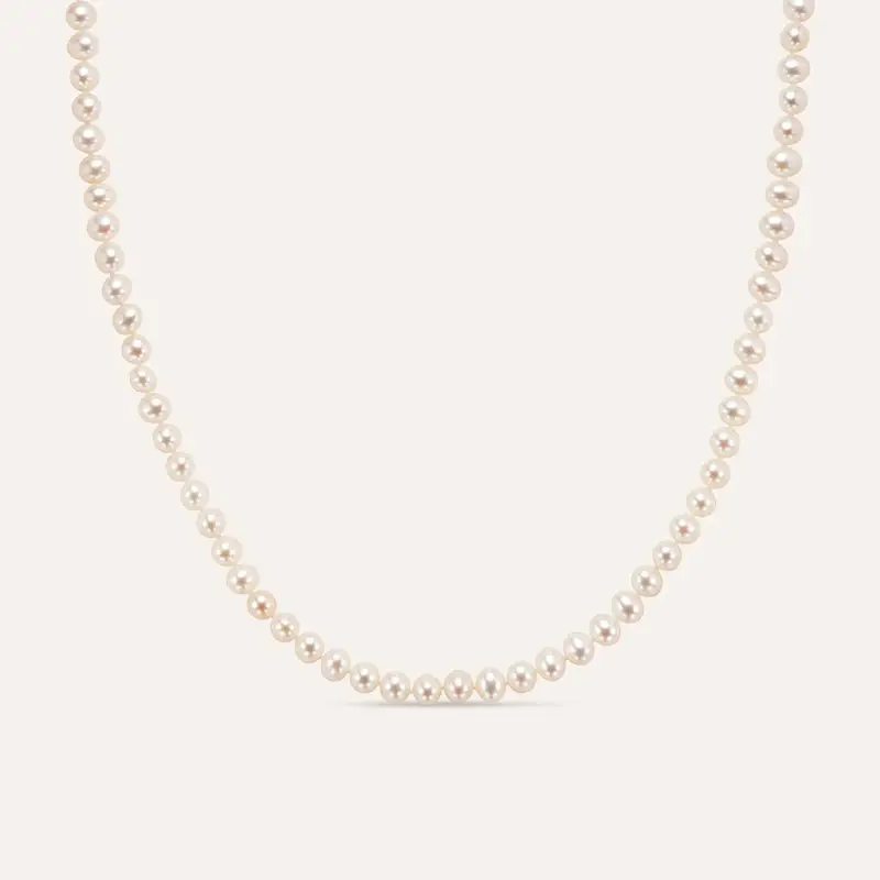 Collana Gabrielle Oro Bianco Perla D Acqua Dolce