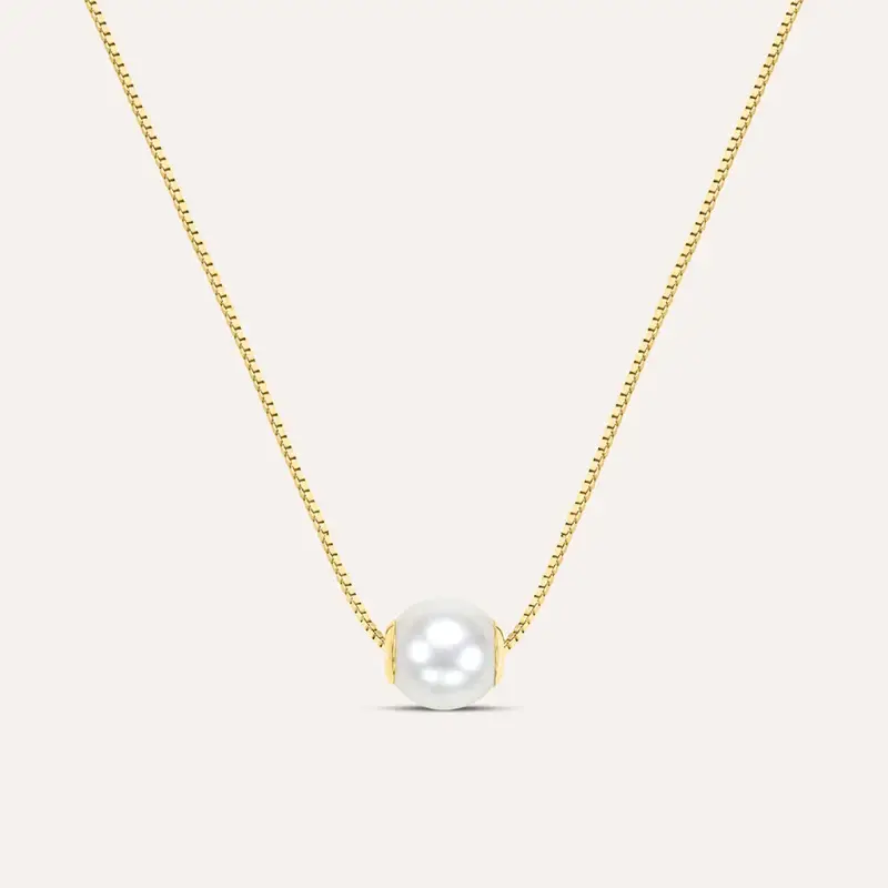 Collana Gabrielle Oro Giallo Perla D Acqua Dolce