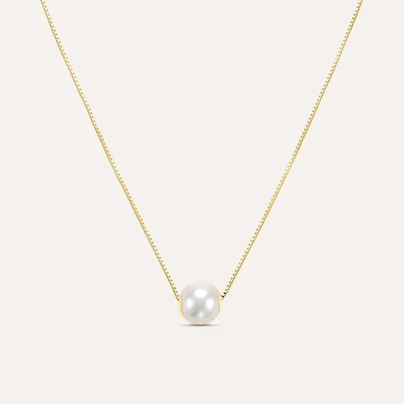 Collana Gabrielle Oro Giallo Perla D Acqua Dolce