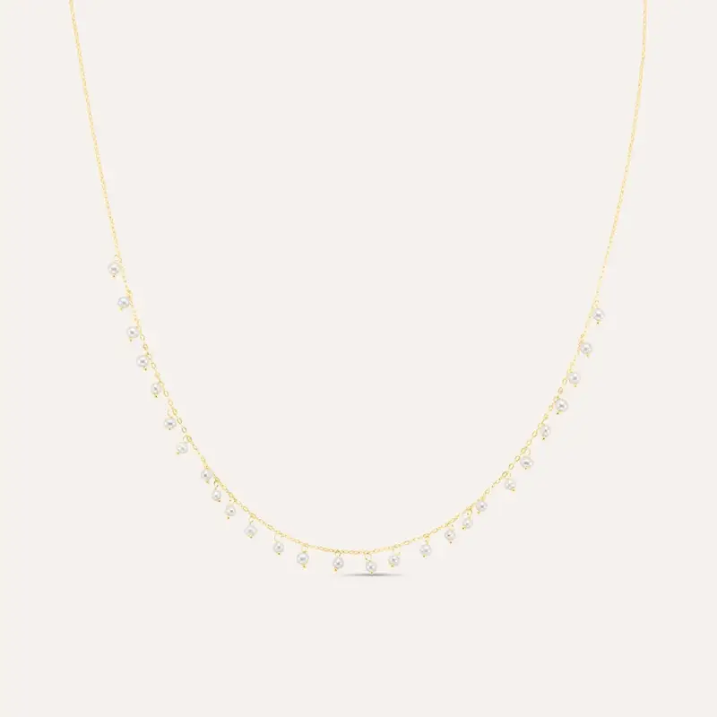 Collana Gabrielle Oro Giallo Perla D Acqua Dolce