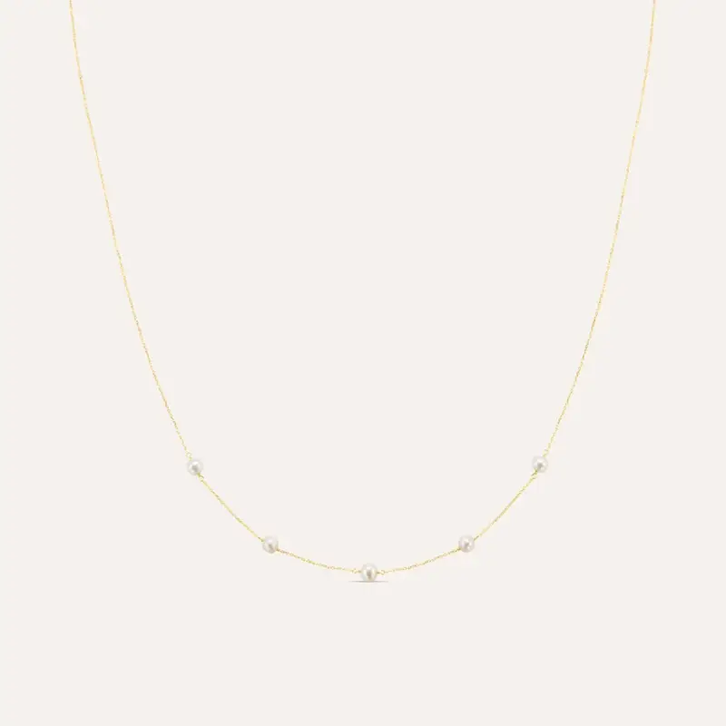 Collana Gabrielle Oro Giallo Perla D Acqua Dolce