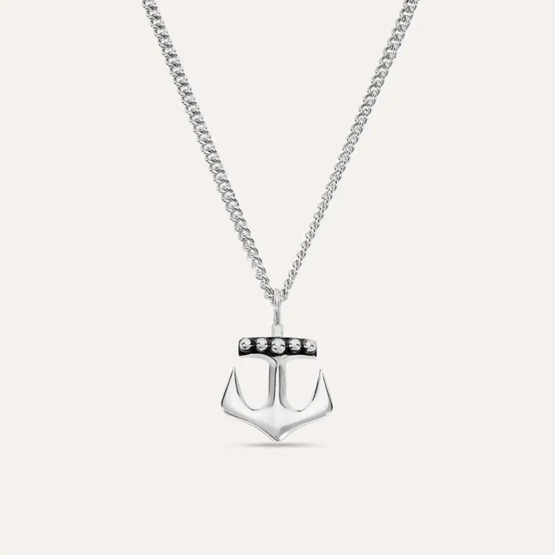 Collana Gentleman Argento Rodiato