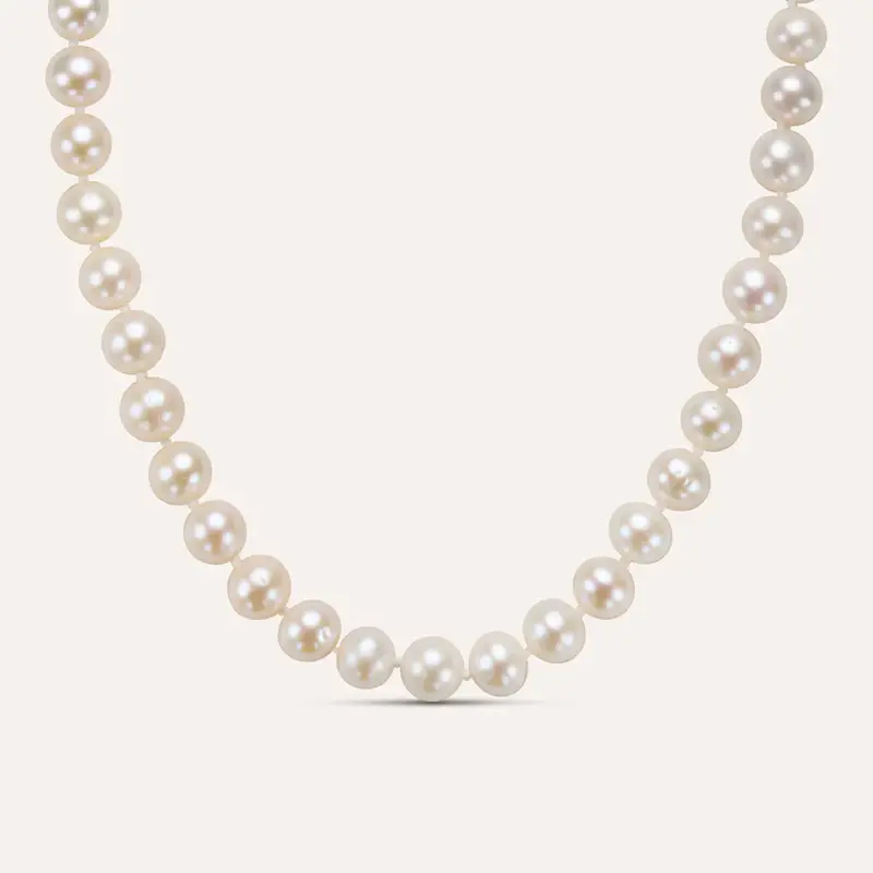 Collana Gold Pearls Oro Bianco Perla D Acqua Dolce Diamante
