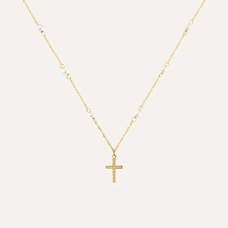 Collana Holy Oro Giallo Perla D Acqua Dolce